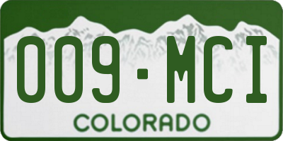 CO license plate 009MCI