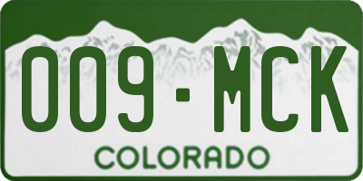 CO license plate 009MCK