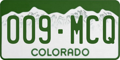 CO license plate 009MCQ