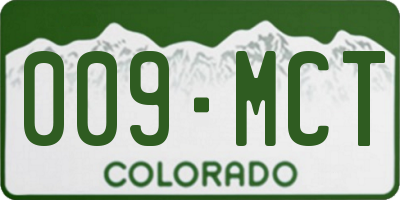 CO license plate 009MCT
