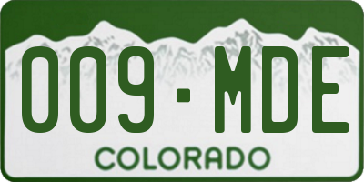 CO license plate 009MDE