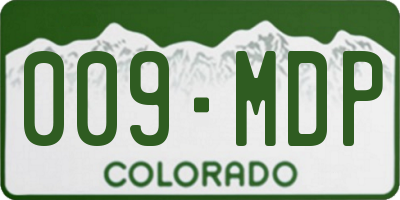 CO license plate 009MDP