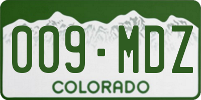 CO license plate 009MDZ