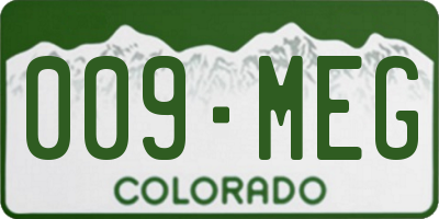 CO license plate 009MEG