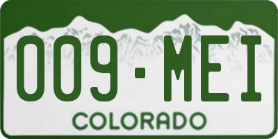CO license plate 009MEI