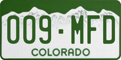 CO license plate 009MFD