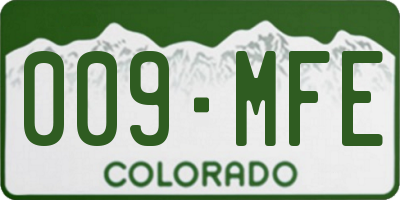 CO license plate 009MFE