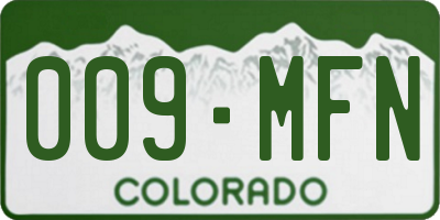 CO license plate 009MFN