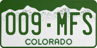 CO license plate 009MFS