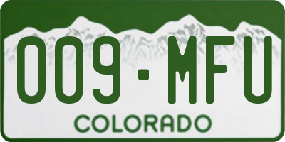 CO license plate 009MFU