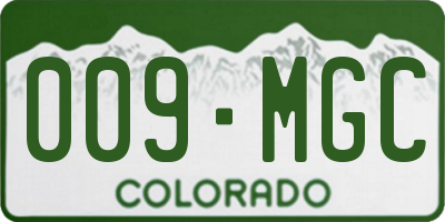 CO license plate 009MGC