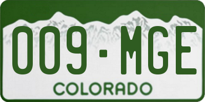CO license plate 009MGE