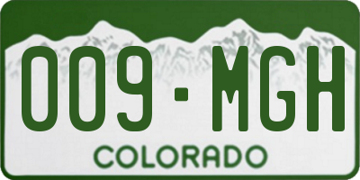 CO license plate 009MGH