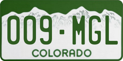 CO license plate 009MGL
