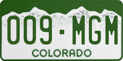 CO license plate 009MGM