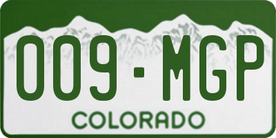 CO license plate 009MGP