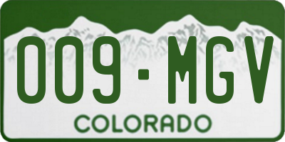 CO license plate 009MGV