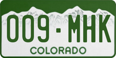CO license plate 009MHK