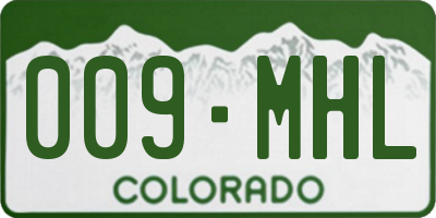 CO license plate 009MHL