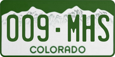 CO license plate 009MHS