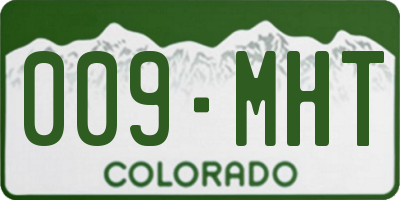 CO license plate 009MHT