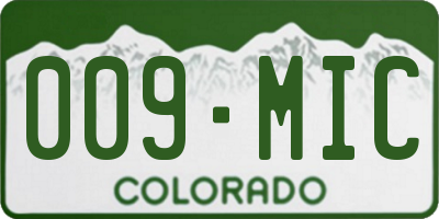 CO license plate 009MIC