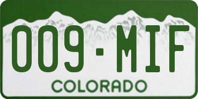 CO license plate 009MIF