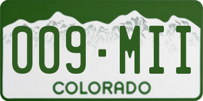 CO license plate 009MII