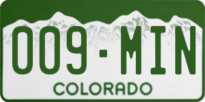 CO license plate 009MIN