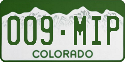 CO license plate 009MIP