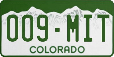CO license plate 009MIT