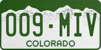 CO license plate 009MIV