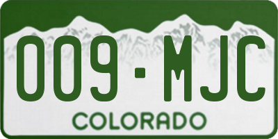 CO license plate 009MJC