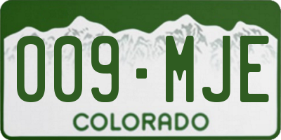 CO license plate 009MJE