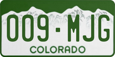CO license plate 009MJG