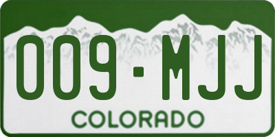 CO license plate 009MJJ