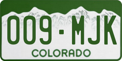 CO license plate 009MJK