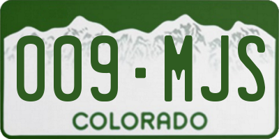 CO license plate 009MJS