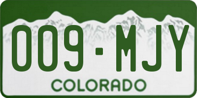 CO license plate 009MJY