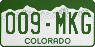 CO license plate 009MKG