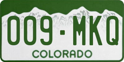 CO license plate 009MKQ