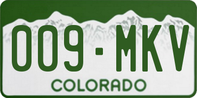 CO license plate 009MKV