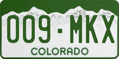 CO license plate 009MKX