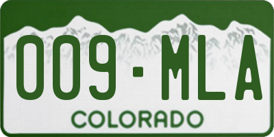 CO license plate 009MLA