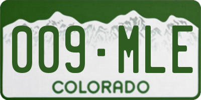 CO license plate 009MLE