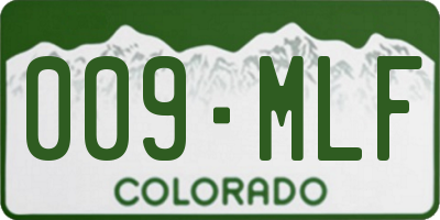 CO license plate 009MLF