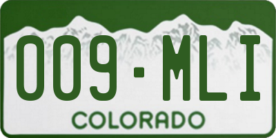 CO license plate 009MLI
