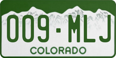 CO license plate 009MLJ