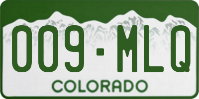 CO license plate 009MLQ