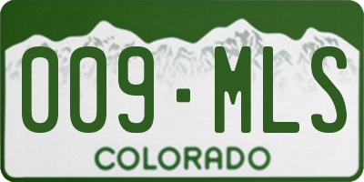 CO license plate 009MLS